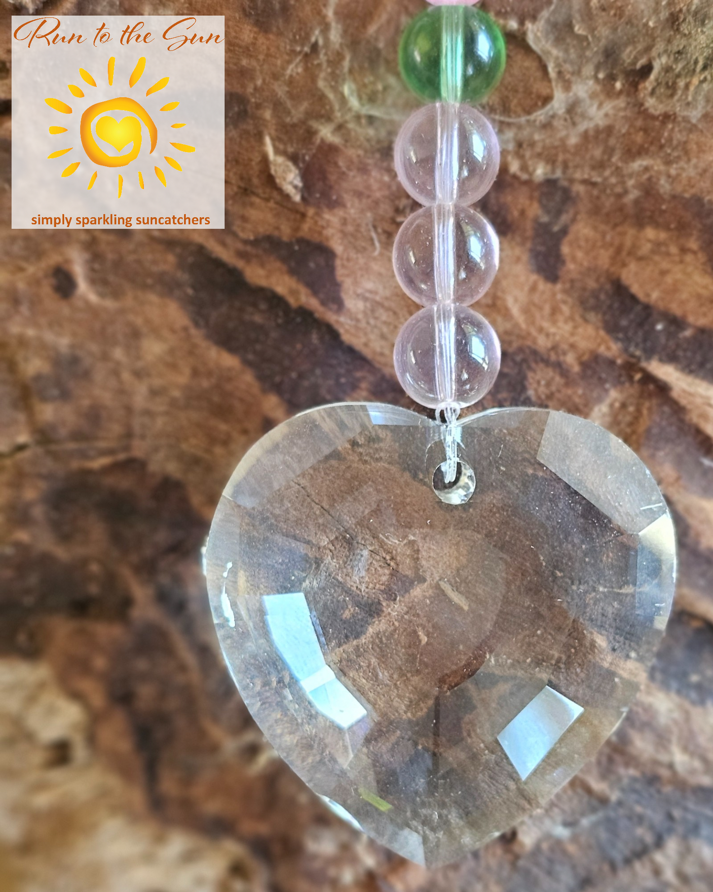 Glass Heart Shaped Pendant Suncatcher