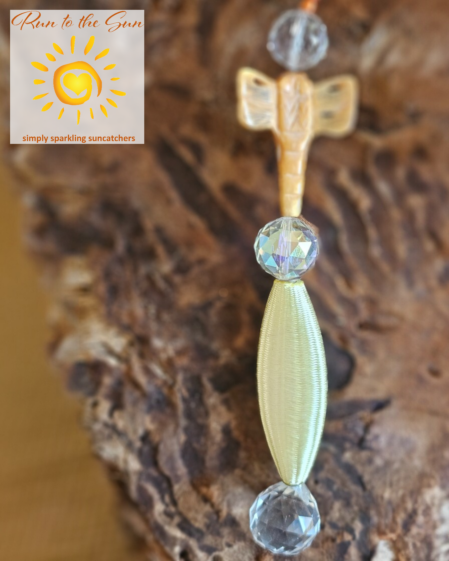 Fabric Pendant with Dragonfly Suncatcher
