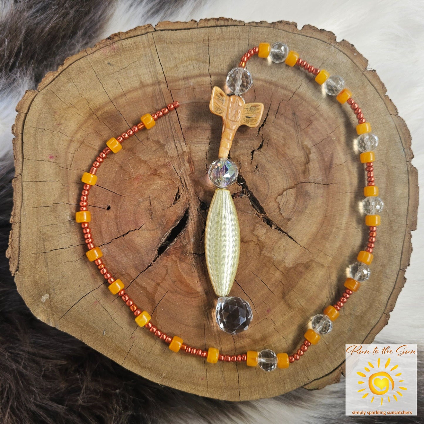 Fabric Pendant with Dragonfly Suncatcher