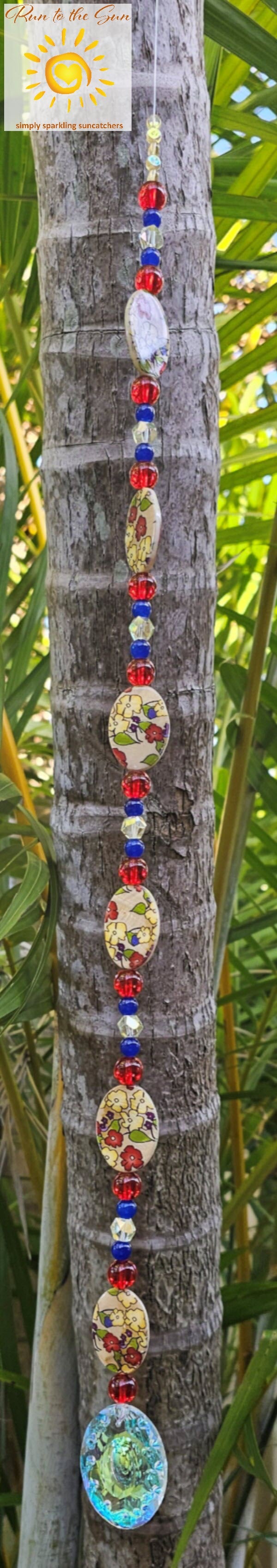 Floral Shell Bead Suncatcher