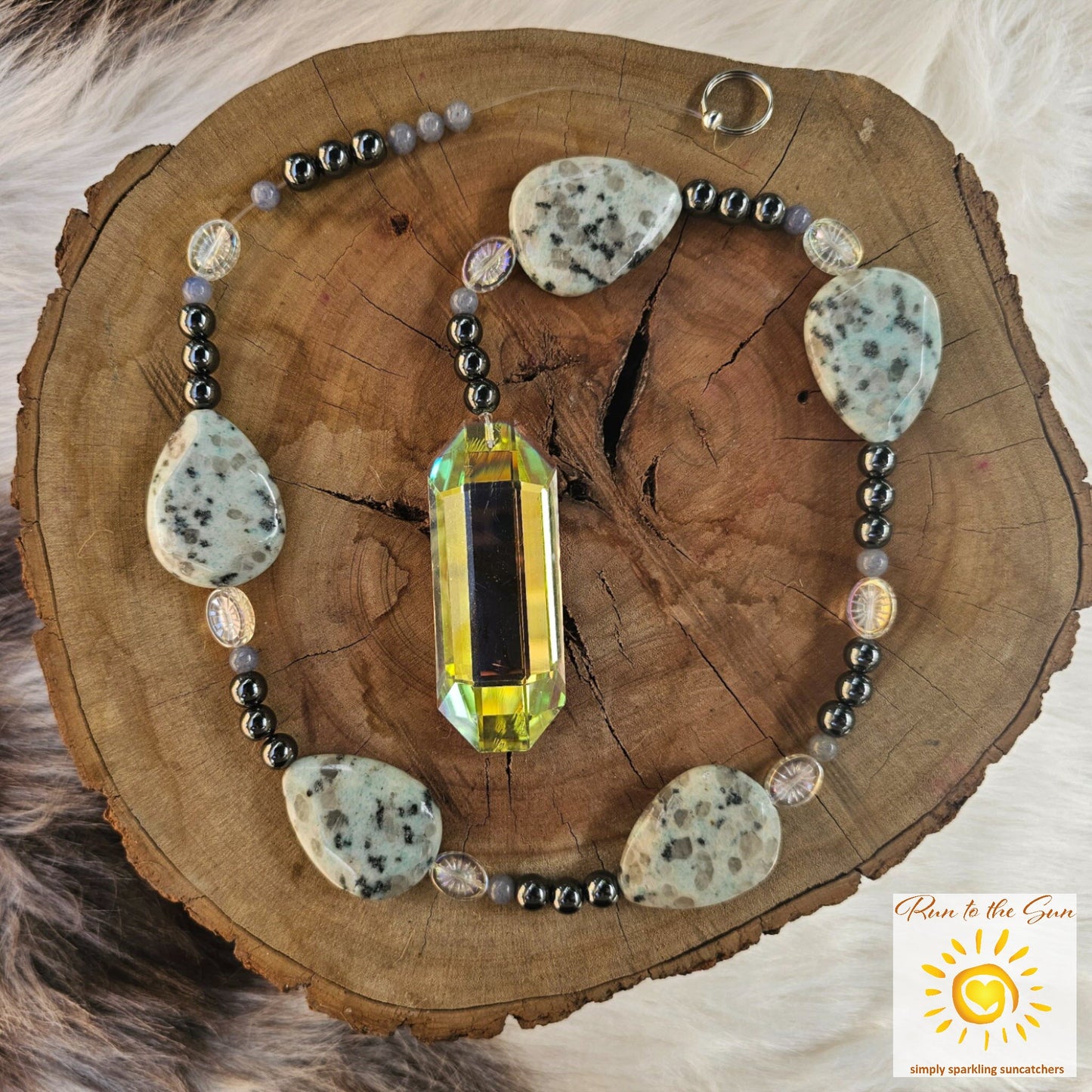 Blue Stone Quartz Suncatcher