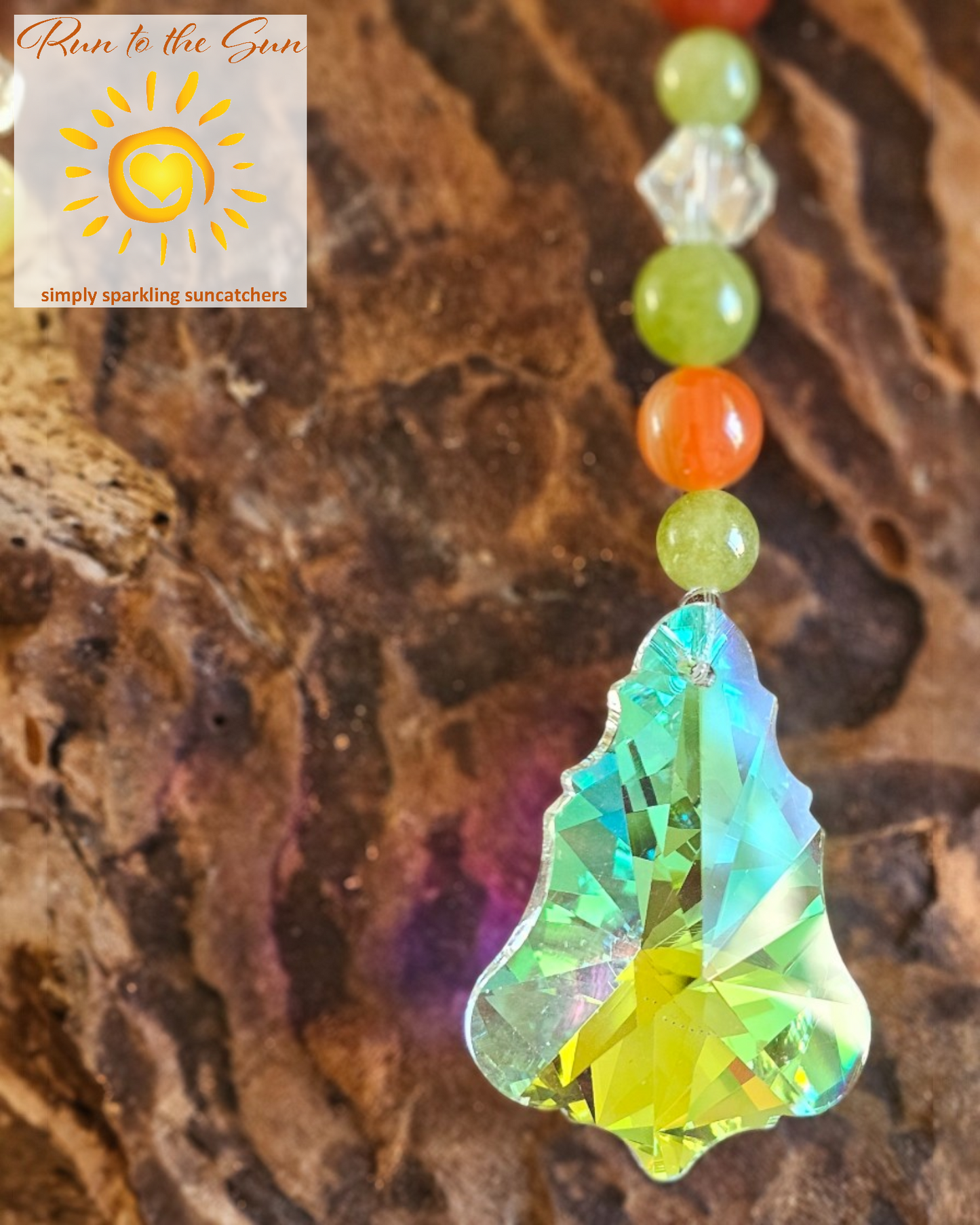 Carnelian and Jade Suncatcher