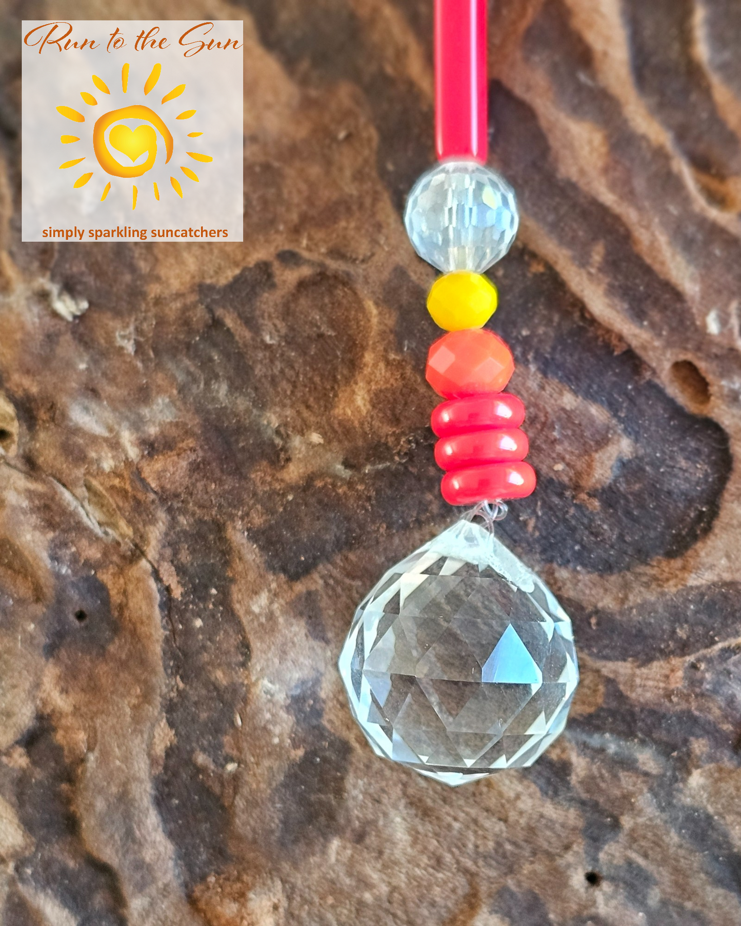 Red Cylinder Bead Suncatcher