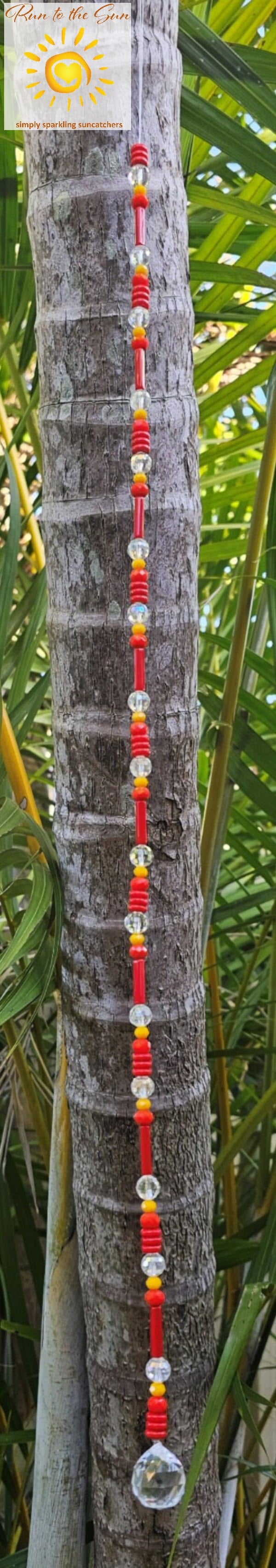 Red Cylinder Bead Suncatcher