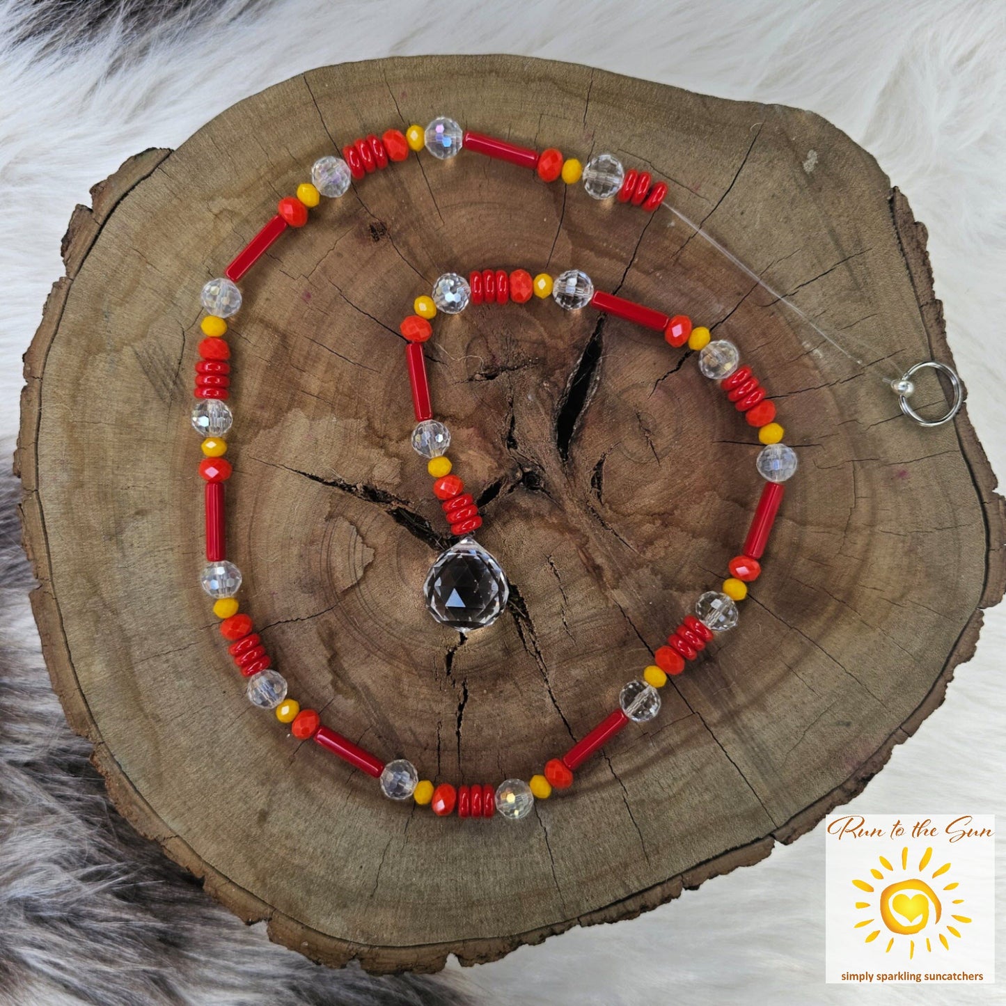 Red Cylinder Bead Suncatcher