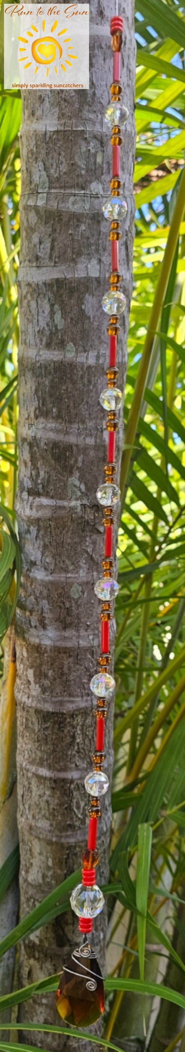 Amber Pendant and Beads Suncatcher