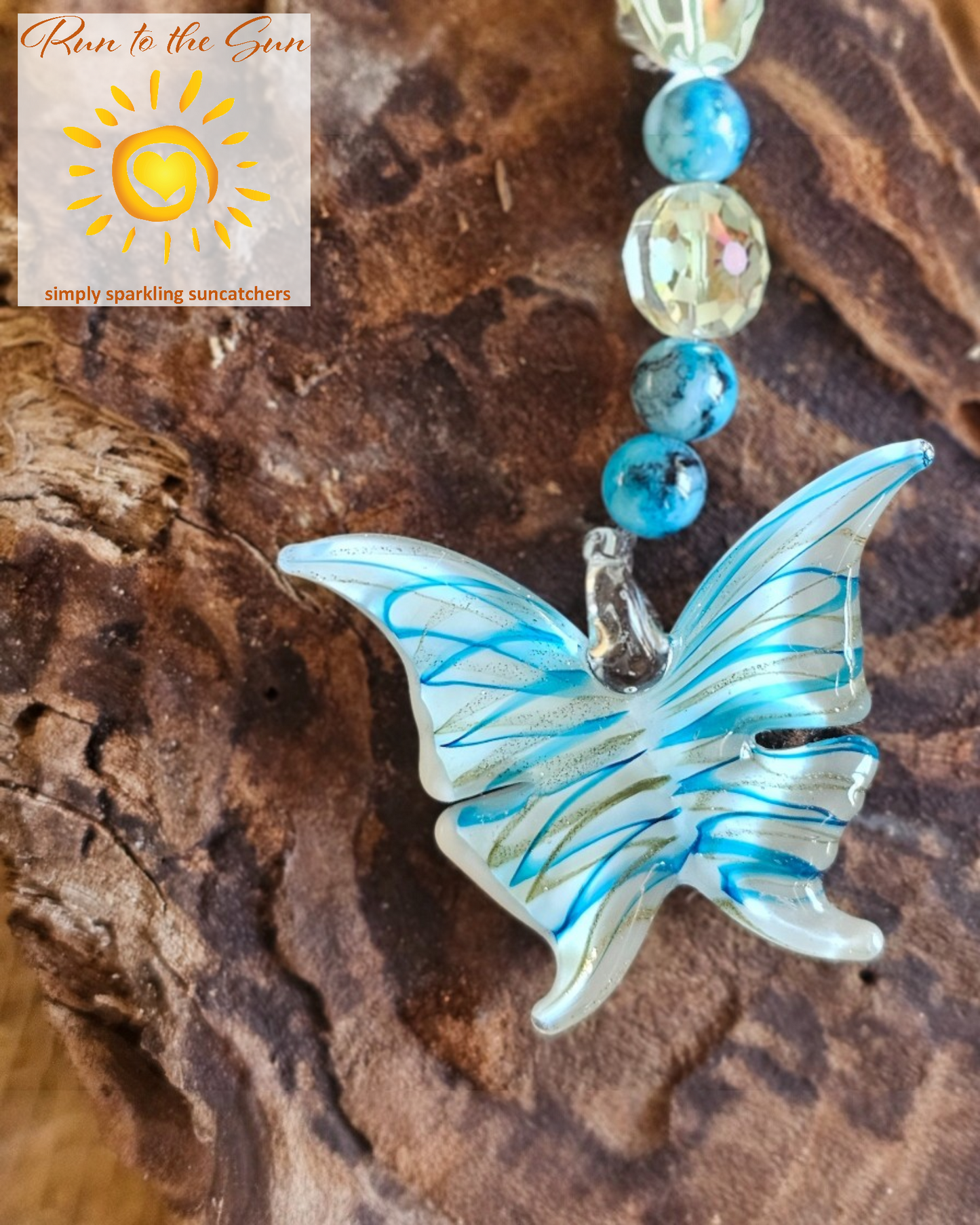 Blue and Gold Butterfly Suncatcher