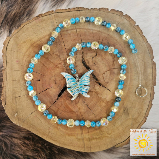 Blue and Gold Butterfly Suncatcher