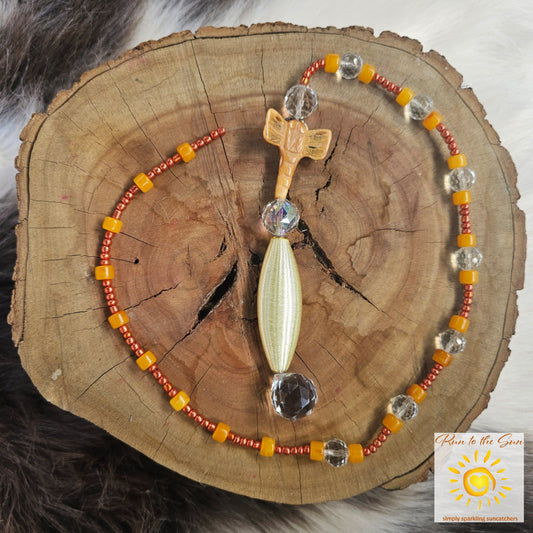 Fabric Pendant with Dragonfly Suncatcher