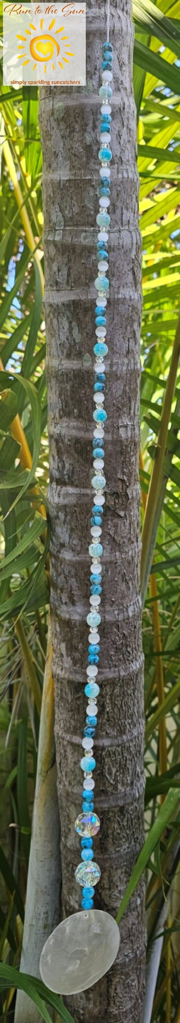 Capiz Shell Blue Suncatcher