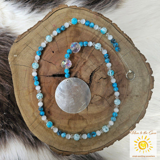 Capiz Shell Blue Suncatcher