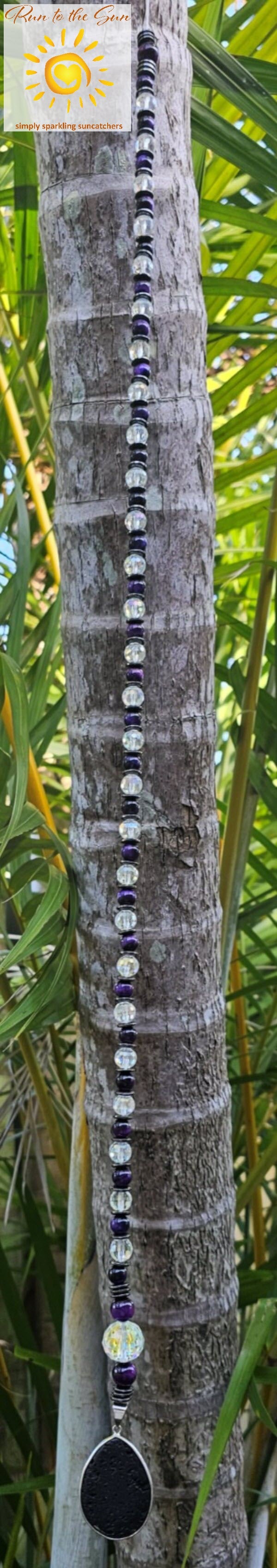Lava Stone and Hematite Suncatcher