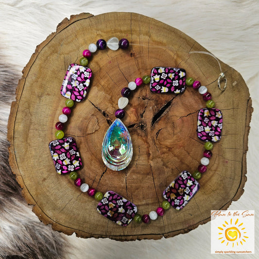 Purple Ceramic Tile Suncatcher