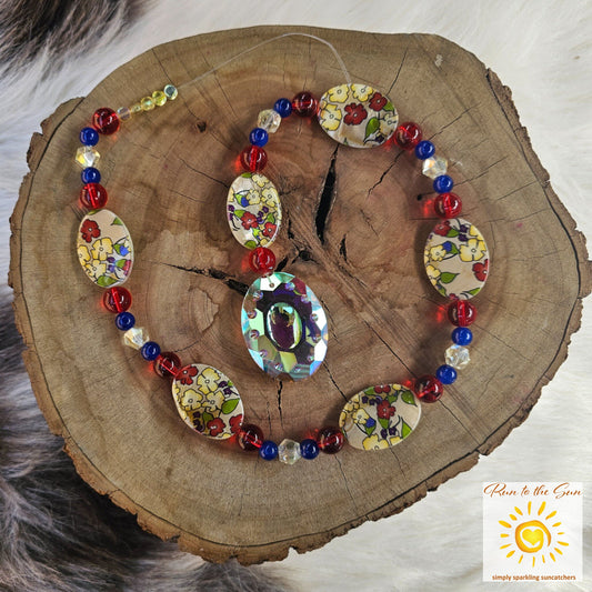 Floral Shell Bead Suncatcher