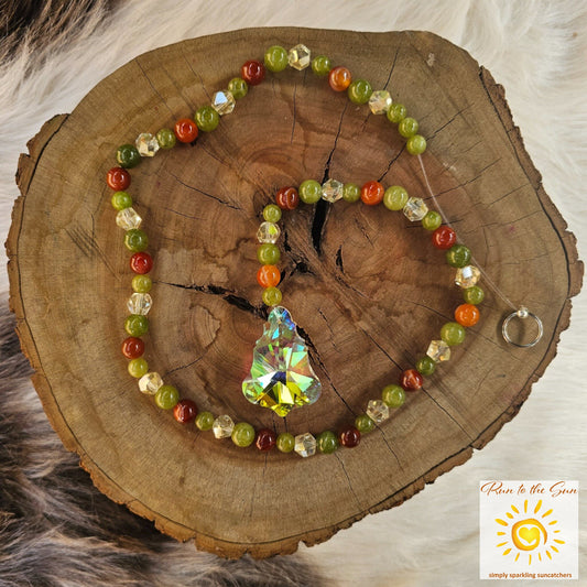 Carnelian and Jade Suncatcher