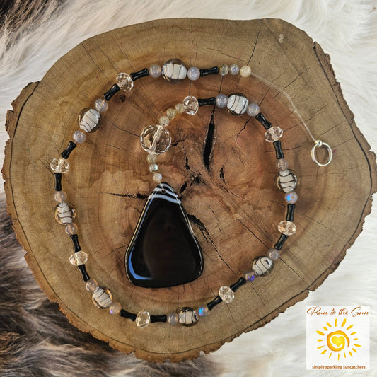 Black Agate Suncatcher