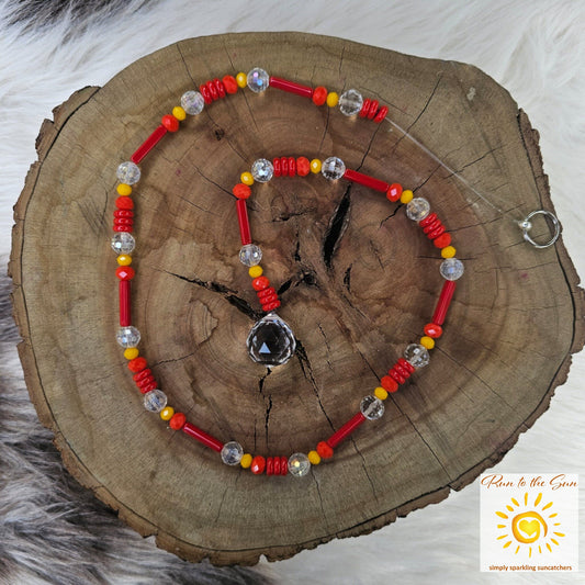 Red Cylinder Bead Suncatcher