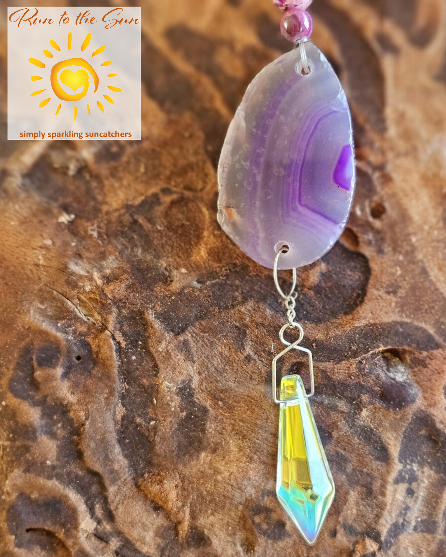 Purple Agate Slice Suncatcher