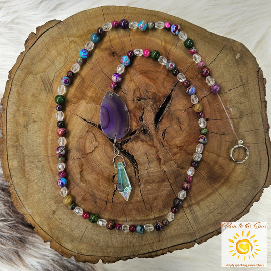 Purple Agate Slice Suncatcher